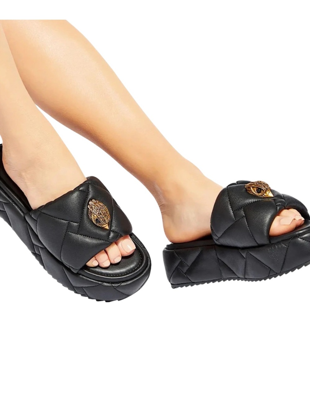 {Kurt Geiger London} Quilted Kensington Puff Platform Slide Sandals
